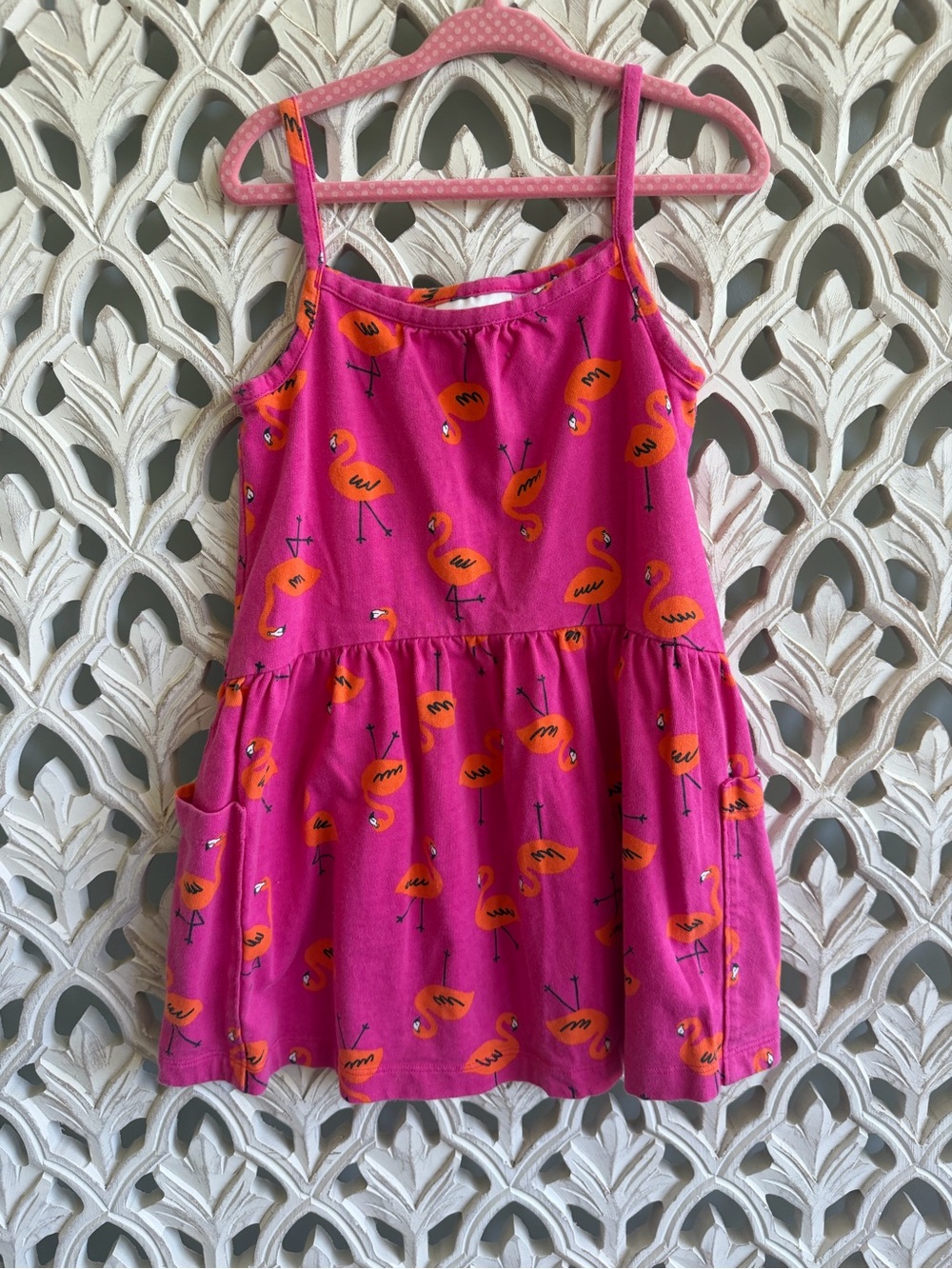 Hanna Andersson Flamingo Print Dress, 3T